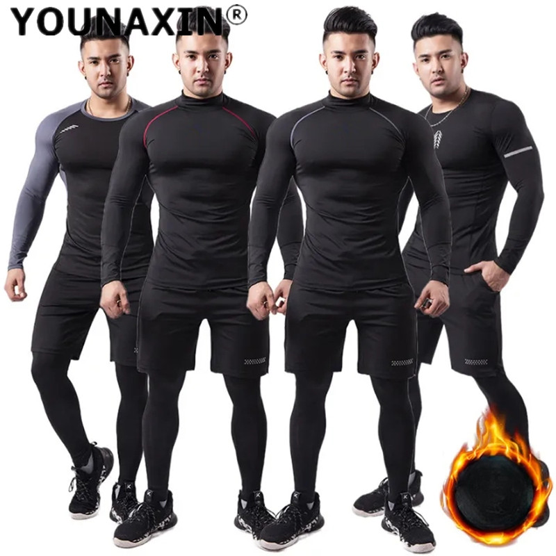 Yoga Fitness For Men - 3-piece Men Plush Warm Sports Suit