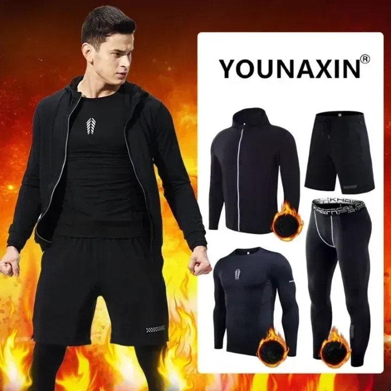 Yoga Fitness For Men - 4-piece Men's Fitness Clothing Set Winter